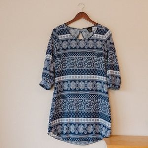 Rue 21 Blue Patterned Tunic Dress
